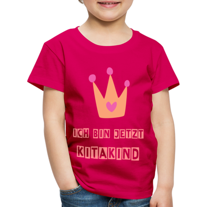 Kinder Premium T-Shirt - Kitakind Krone - dunkles Pink