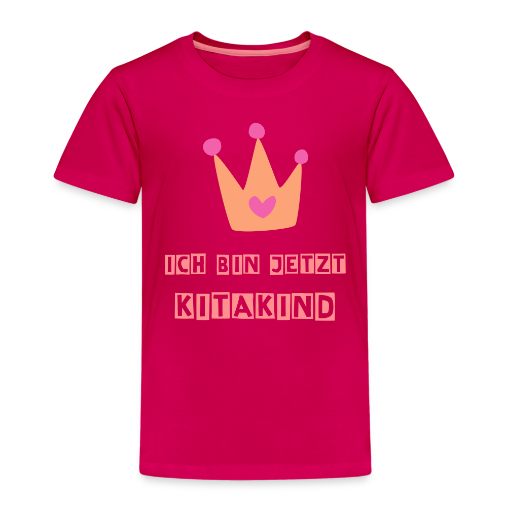 Kinder Premium T-Shirt - Kitakind Krone - dunkles Pink