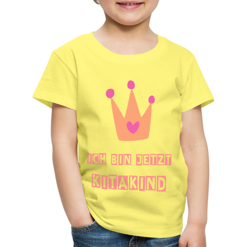 Kinder Premium T-Shirt - Kitakind Krone - Gelb