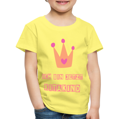 Kinder Premium T-Shirt - Kitakind Krone - Gelb