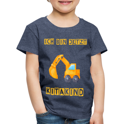 Kinder Premium T-Shirt - Kitakind Bagger - Blau meliert