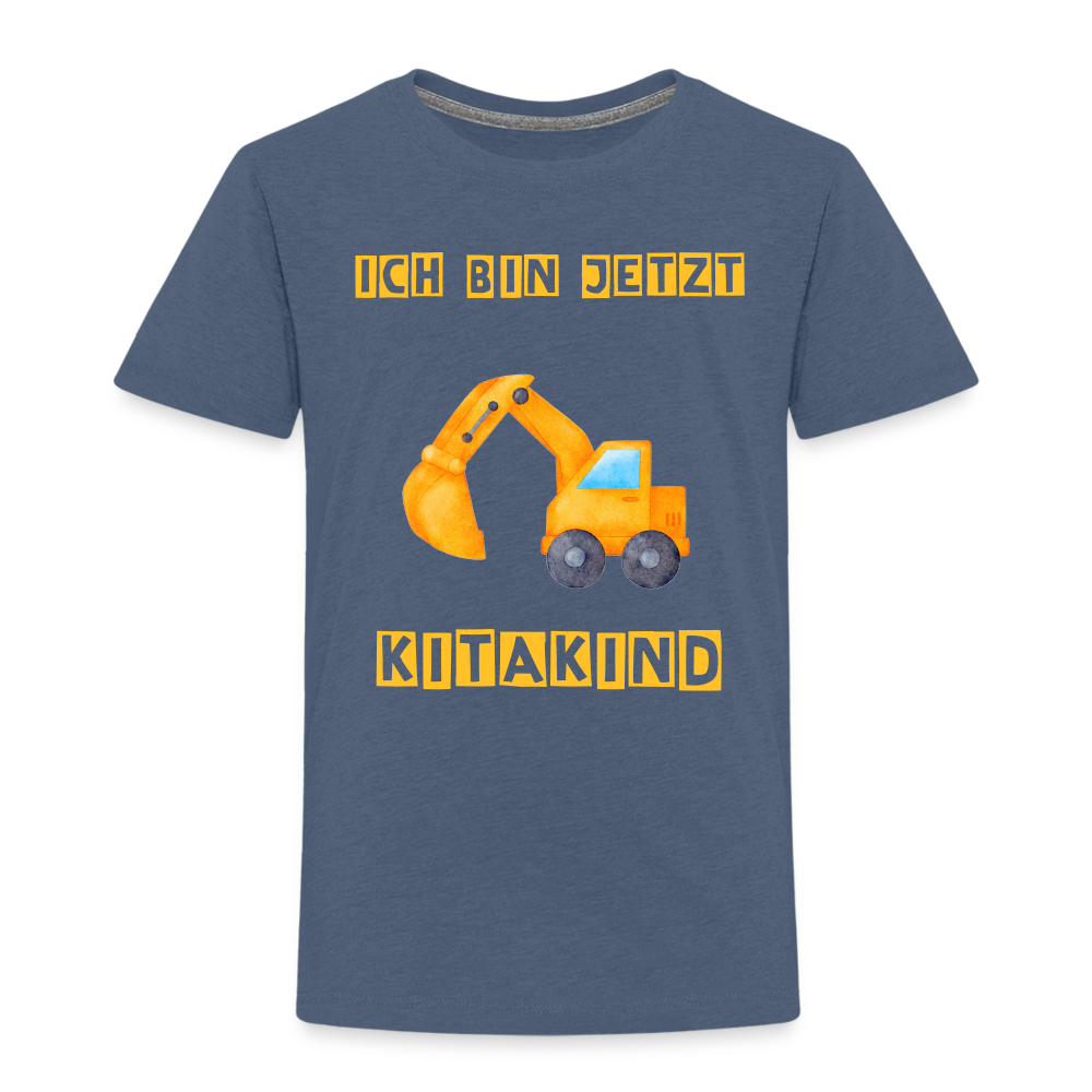 Kinder Premium T-Shirt - Kitakind Bagger - Blau meliert