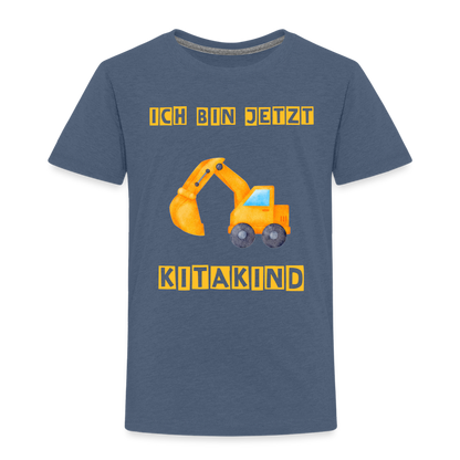 Kinder Premium T-Shirt - Kitakind Bagger - Blau meliert