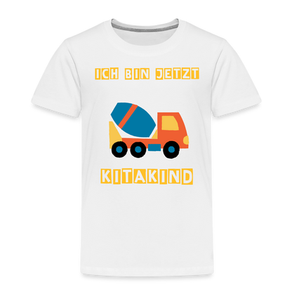 Kinder Premium T-Shirt - Kitakind Betonmischer - weiß