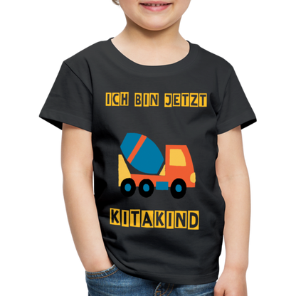 Kinder Premium T-Shirt - Kitakind Betonmischer - Schwarz