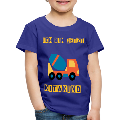 Kinder Premium T-Shirt - Kitakind Betonmischer - Königsblau