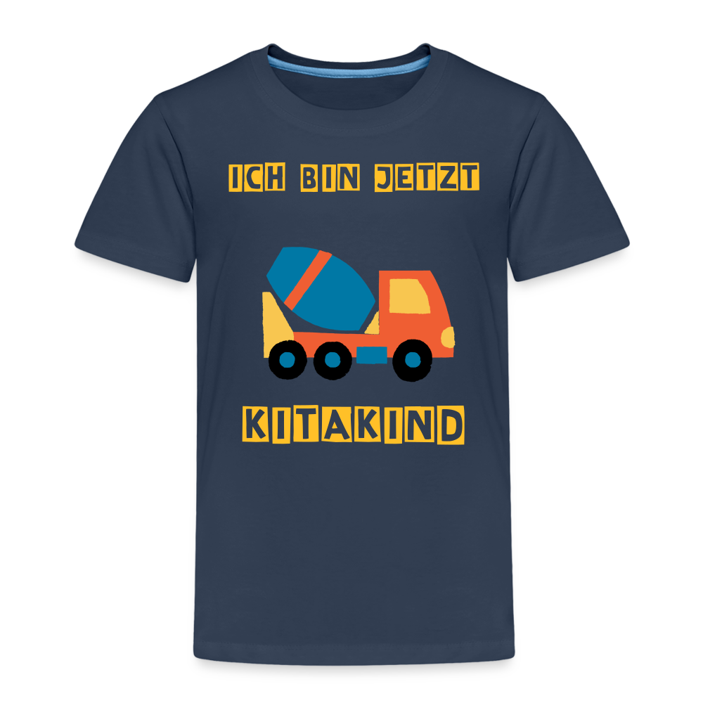 Kinder Premium T-Shirt - Kitakind Betonmischer - Navy