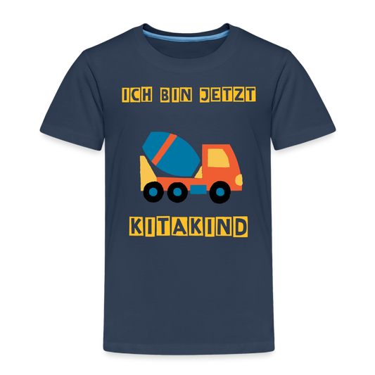 Kinder Premium T-Shirt - Kitakind Betonmischer - Navy