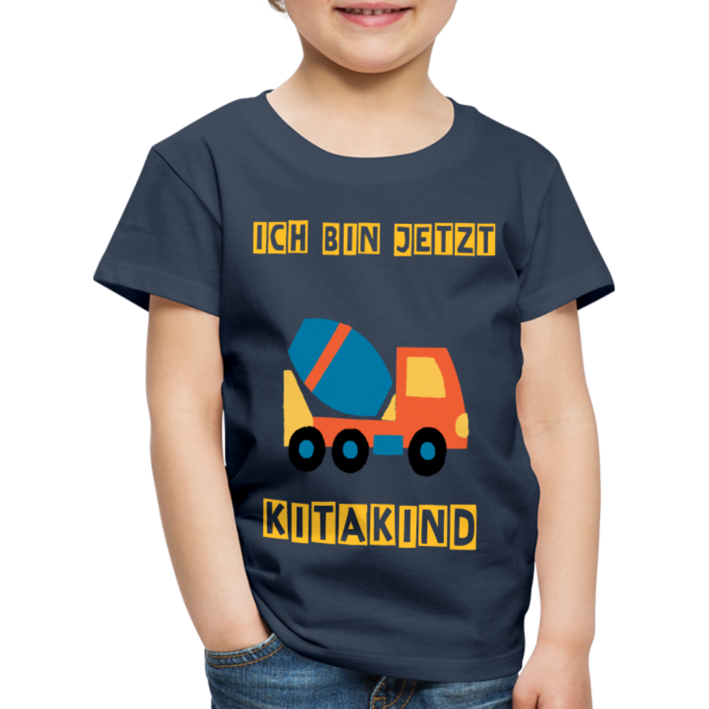 Kinder Premium T-Shirt - Kitakind Betonmischer - Navy