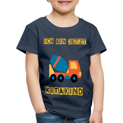 Kinder Premium T-Shirt - Kitakind Betonmischer - Navy