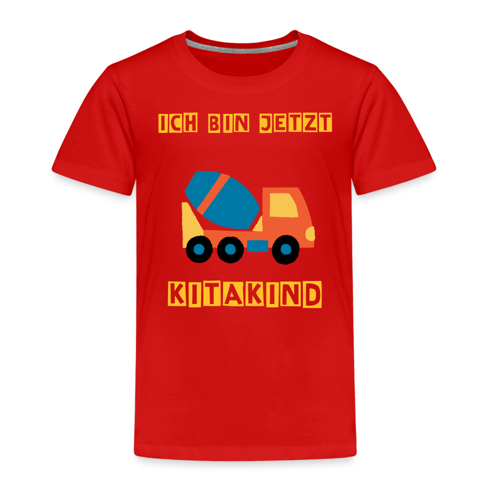 Kinder Premium T-Shirt - Kitakind Betonmischer - Rot