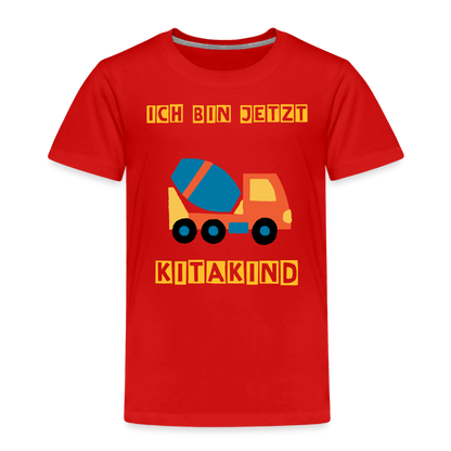 Kinder Premium T-Shirt - Kitakind Betonmischer - Rot