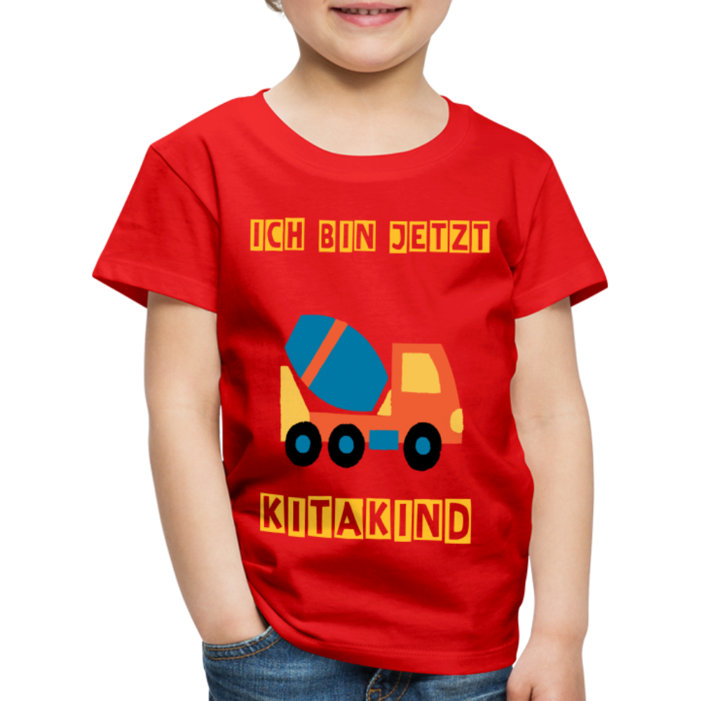 Kinder Premium T-Shirt - Kitakind Betonmischer - Rot