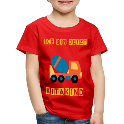 Kinder Premium T-Shirt - Kitakind Betonmischer - Rot