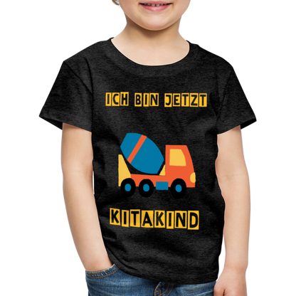 Kinder Premium T-Shirt - Kitakind Betonmischer - Anthrazit