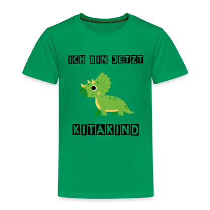 Kinder Premium T-Shirt - Kita Kind Dino grün - Kelly Green