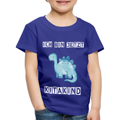 Kinder Premium T-Shirt - Kitakind Dino blau - Königsblau