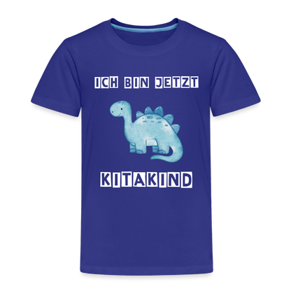 Kinder Premium T-Shirt - Kitakind Dino blau - Königsblau