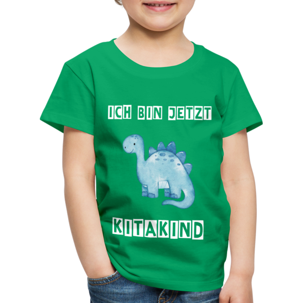 Kinder Premium T-Shirt - Kitakind Dino blau - Kelly Green