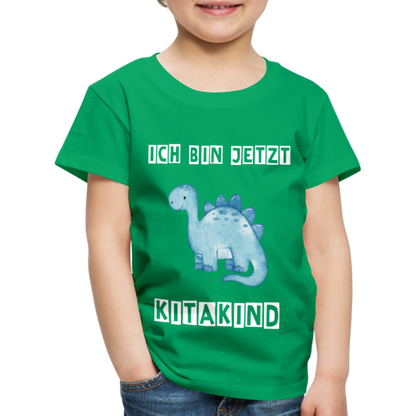 Kinder Premium T-Shirt - Kitakind Dino blau - Kelly Green