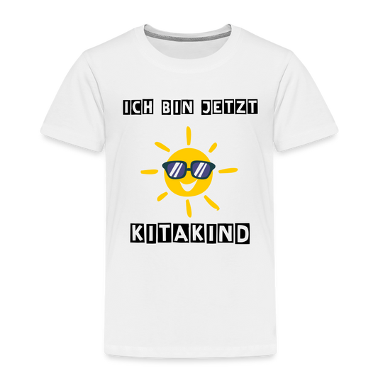 Kinder Premium T-Shirt - Kitakind Sonne - weiß