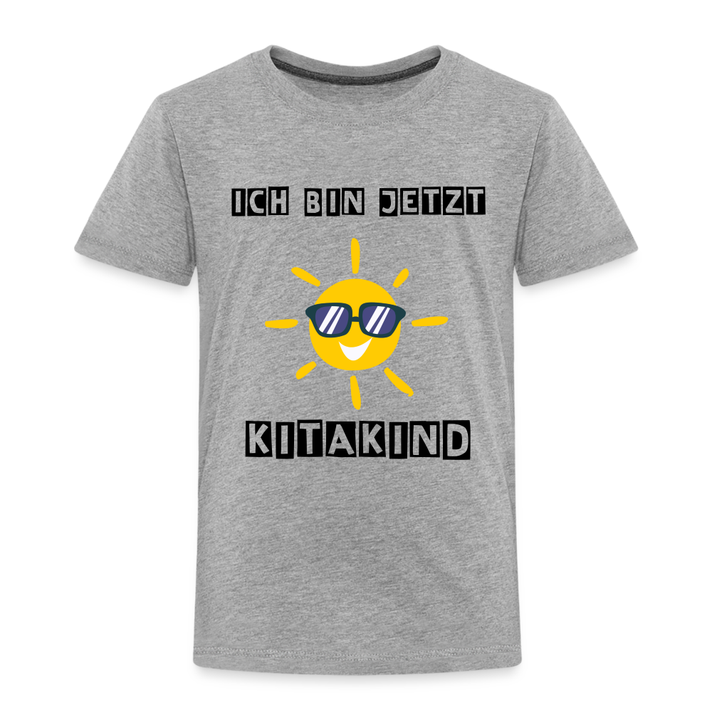 Kinder Premium T-Shirt - Kitakind Sonne - Grau meliert