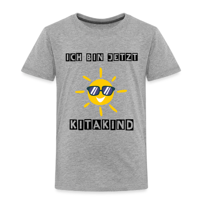 Kinder Premium T-Shirt - Kitakind Sonne - Grau meliert