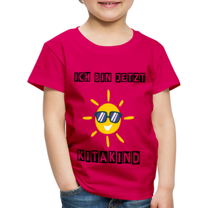 Kinder Premium T-Shirt - Kitakind Sonne - dunkles Pink