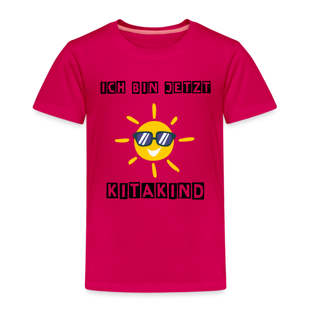 Kinder Premium T-Shirt - Kitakind Sonne - dunkles Pink