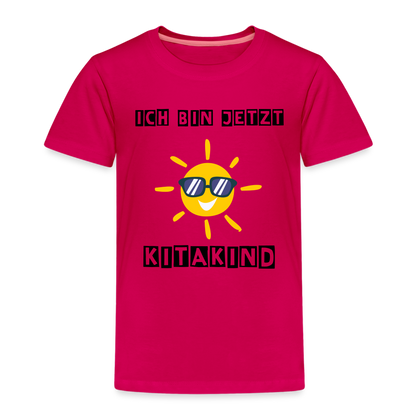 Kinder Premium T-Shirt - Kitakind Sonne - dunkles Pink