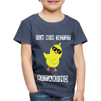 Kinder Premium T-Shirt - Kitakind Küken - Blau meliert