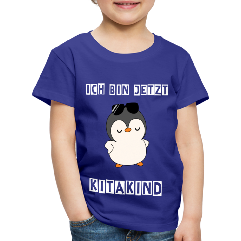 Kinder Premium T-Shirt - Kitakind Pinguin mit Sonnenbrille - Königsblau