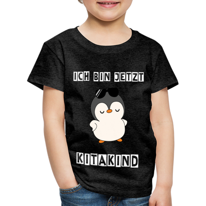 Kinder Premium T-Shirt - Kitakind Pinguin mit Sonnenbrille - Anthrazit