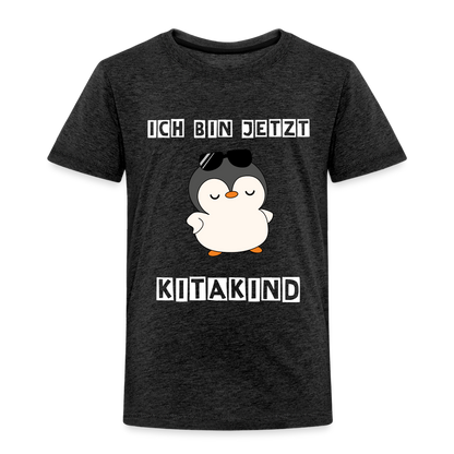 Kinder Premium T-Shirt - Kitakind Pinguin mit Sonnenbrille - Anthrazit