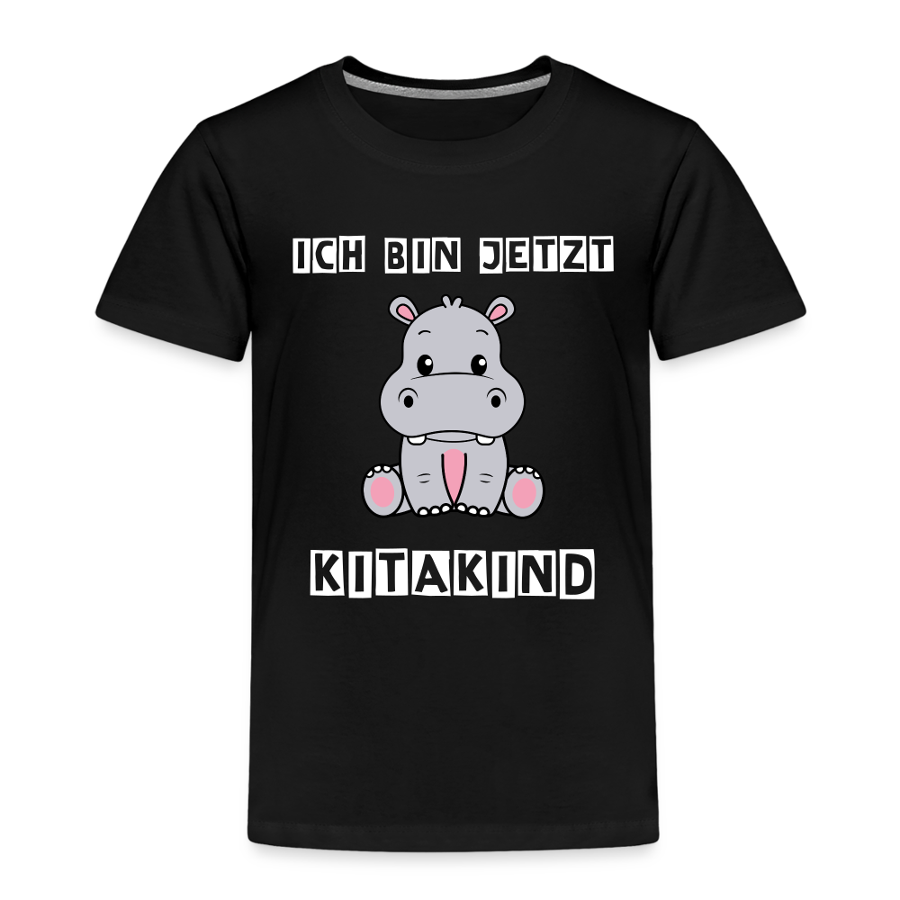 Kinder Premium T-Shirt - Kitakind Nilpferd - Schwarz