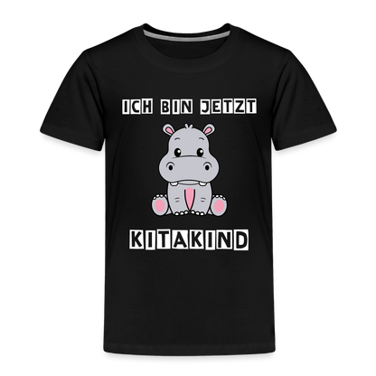 Kinder Premium T-Shirt - Kitakind Nilpferd - Schwarz