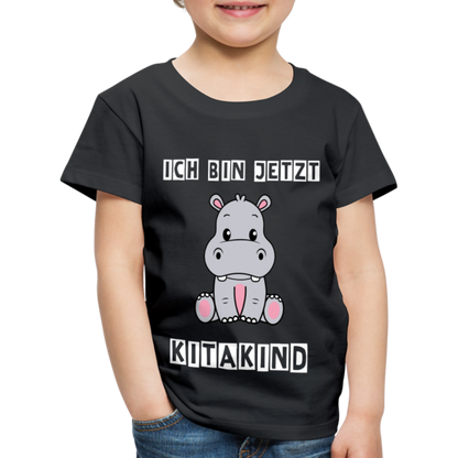 Kinder Premium T-Shirt - Kitakind Nilpferd - Schwarz