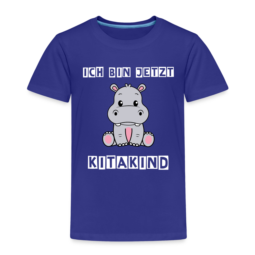 Kinder Premium T-Shirt - Kitakind Nilpferd - Königsblau