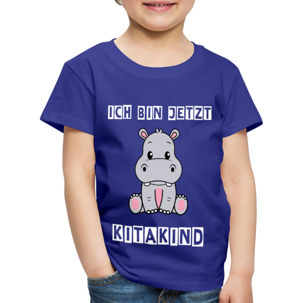 Kinder Premium T-Shirt - Kitakind Nilpferd - Königsblau