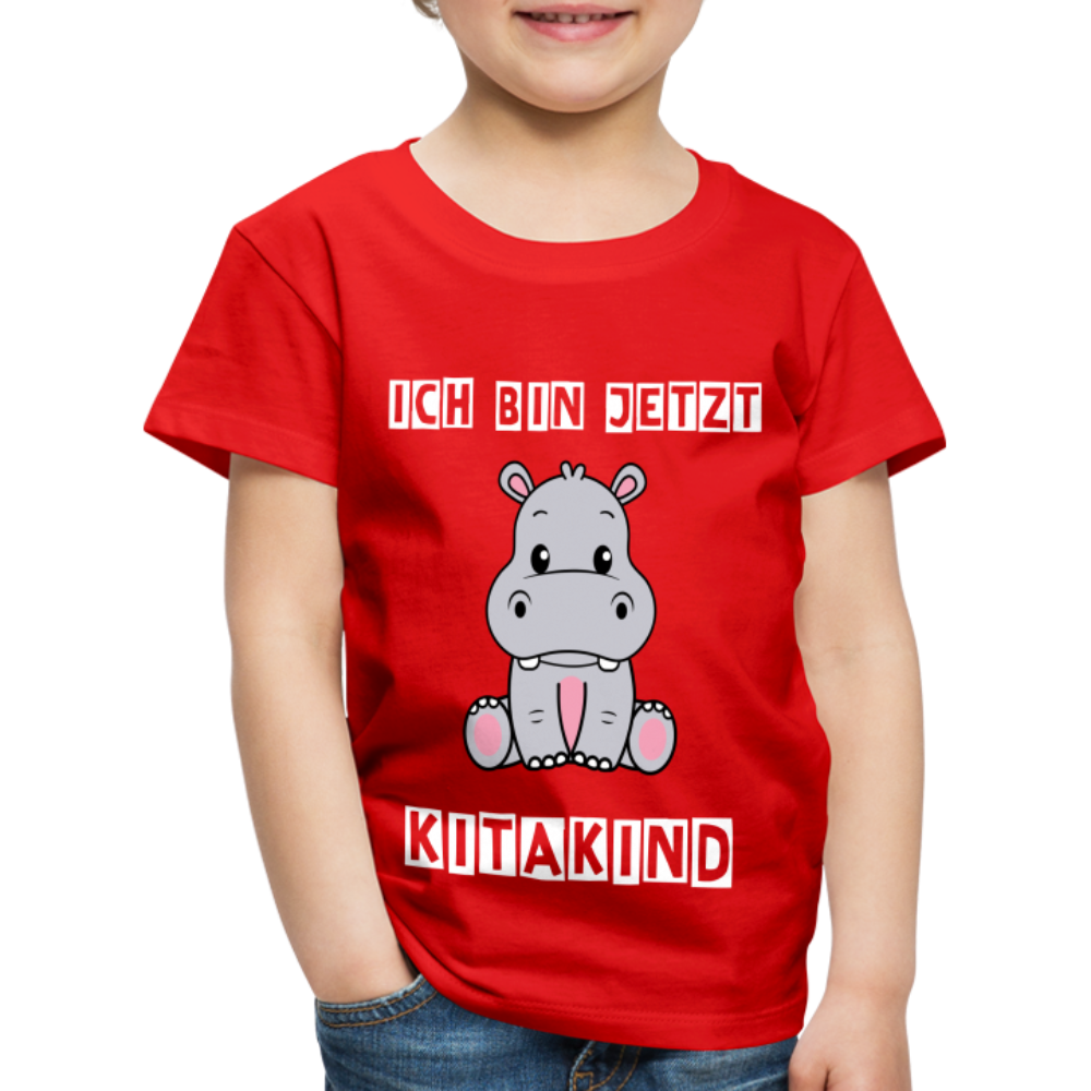 Kinder Premium T-Shirt - Kitakind Nilpferd - Rot