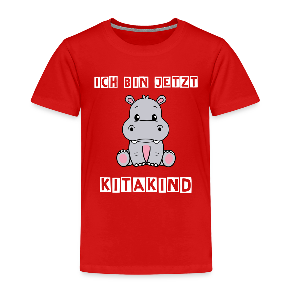 Kinder Premium T-Shirt - Kitakind Nilpferd - Rot