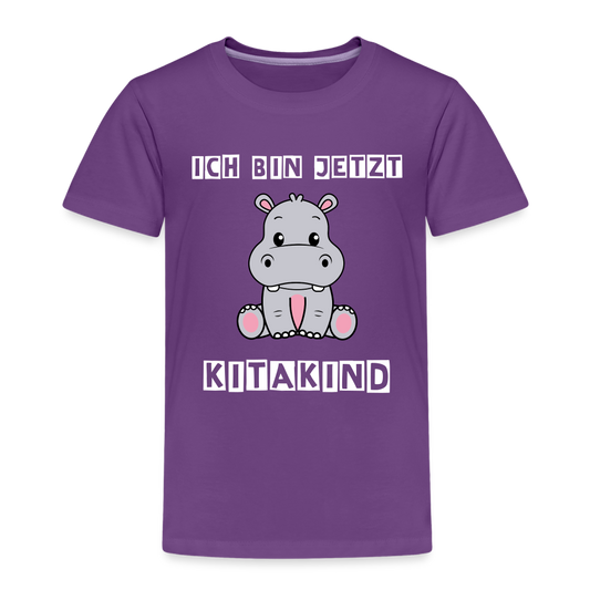 Kinder Premium T-Shirt - Kitakind Nilpferd - Lila