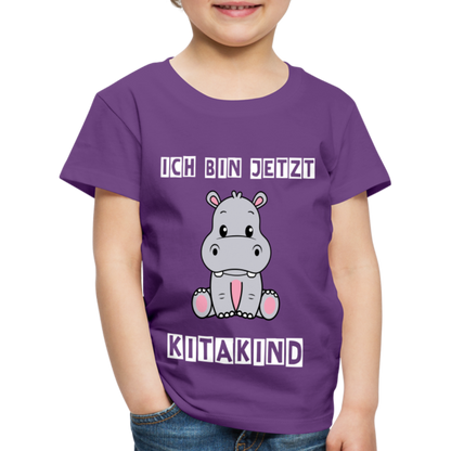 Kinder Premium T-Shirt - Kitakind Nilpferd - Lila