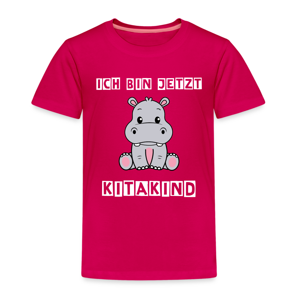 Kinder Premium T-Shirt - Kitakind Nilpferd - dunkles Pink