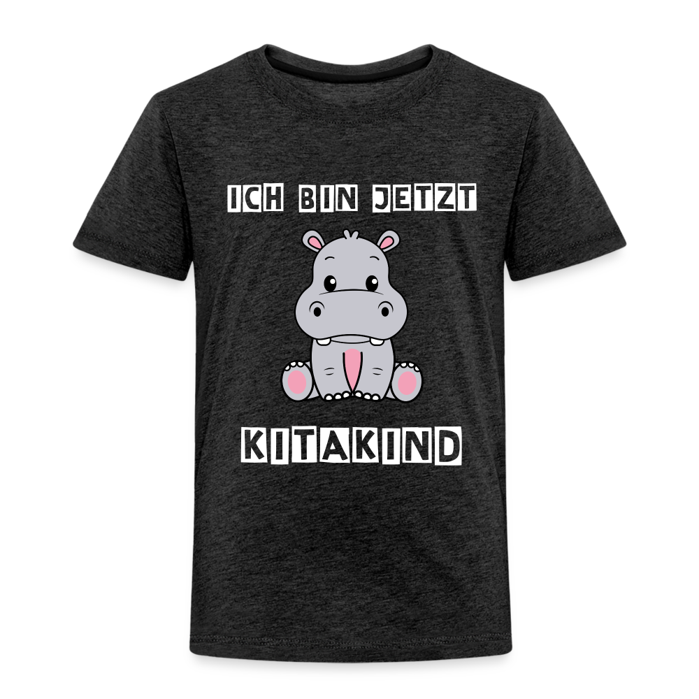 Kinder Premium T-Shirt - Kitakind Nilpferd - Anthrazit