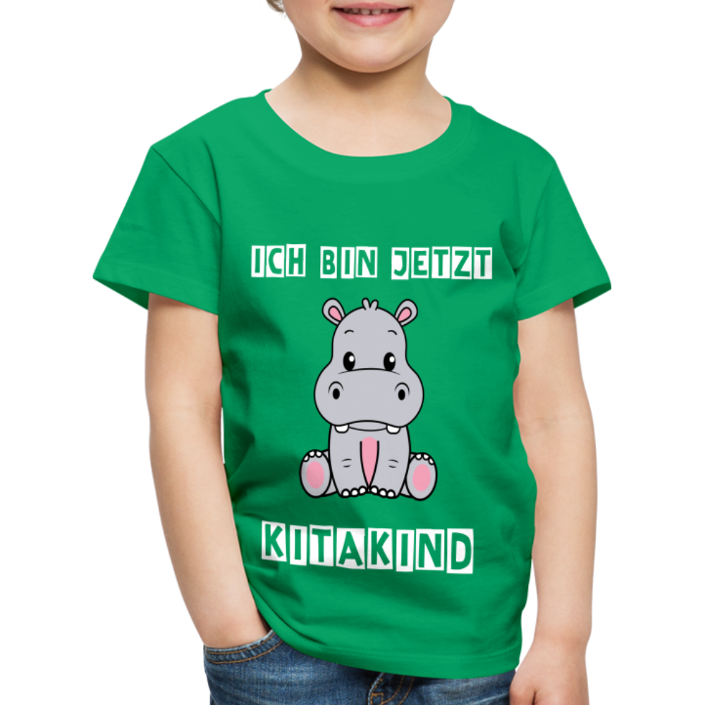 Kinder Premium T-Shirt - Kitakind Nilpferd - Kelly Green