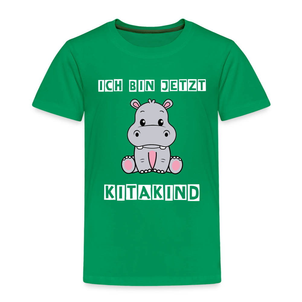 Kinder Premium T-Shirt - Kitakind Nilpferd - Kelly Green