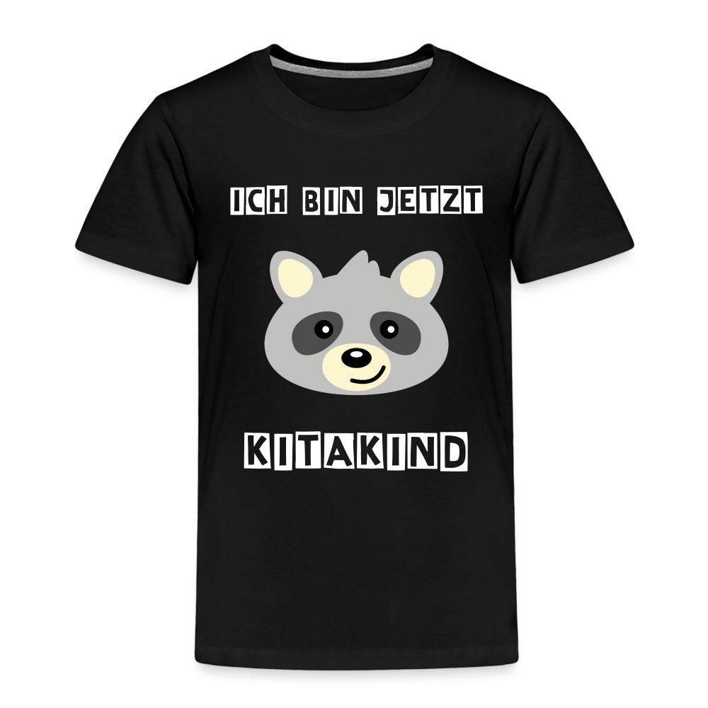 Kinder Premium T-Shirt - Kitakind Waschbär - Schwarz