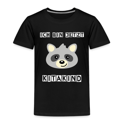 Kinder Premium T-Shirt - Kitakind Waschbär - Schwarz