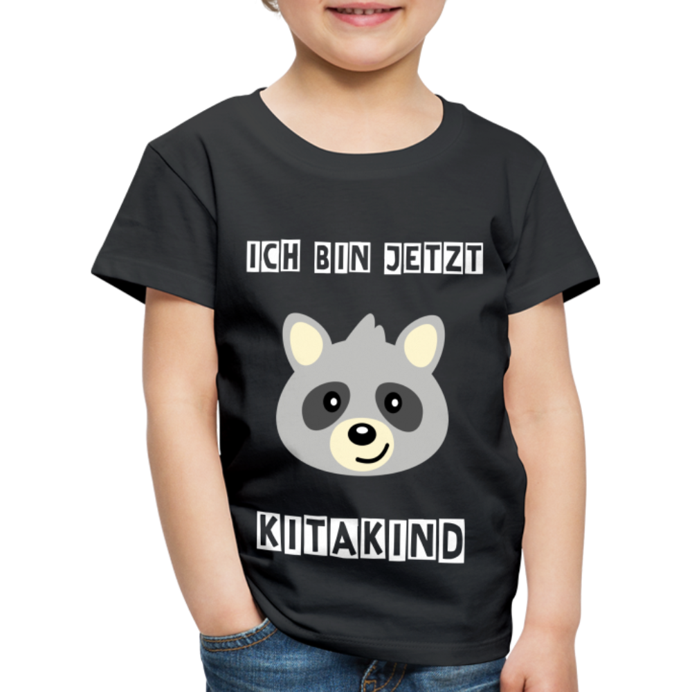 Kinder Premium T-Shirt - Kitakind Waschbär - Schwarz